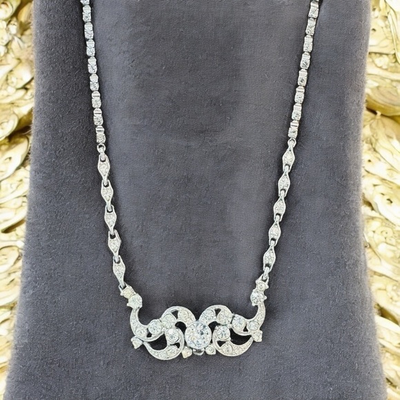 Elegant Vintage Bogoff Rhinestone Necklace (17”) - Picture 7 of 12